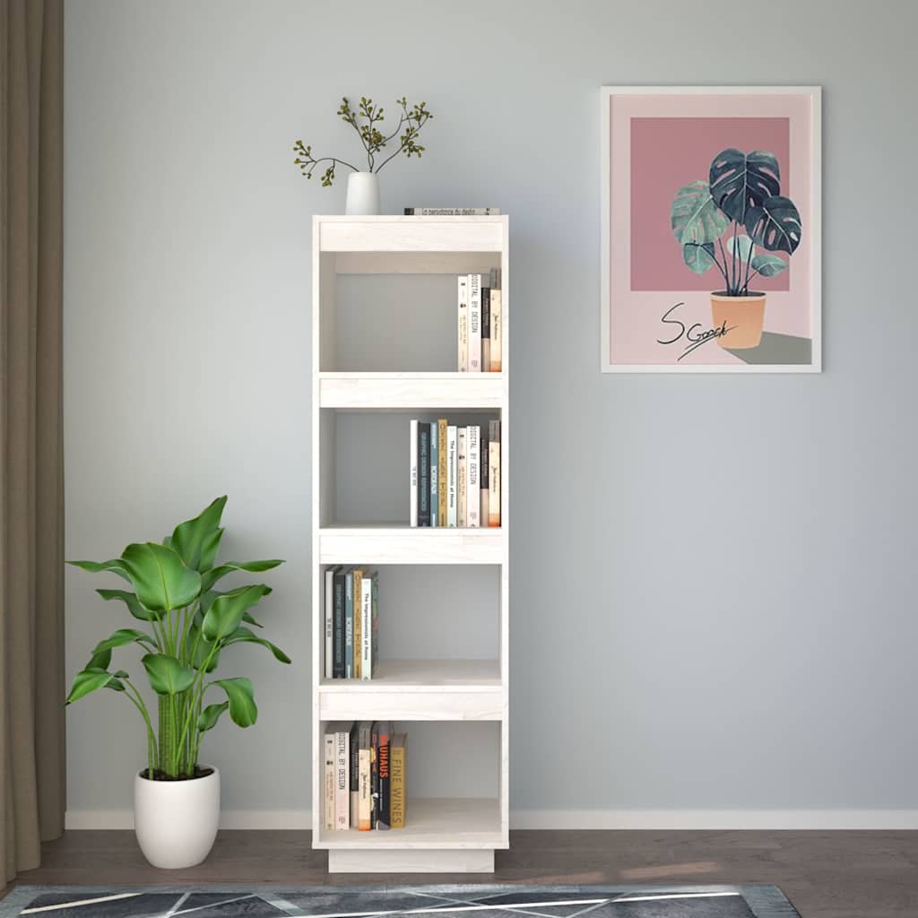 Vidaxl boekenkast kamerscherm 40x35x135 cm massief grenenhout wit