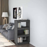 Vidaxl boekenkast kamerscherm 60x35x103 cm massief grenenhout grijs