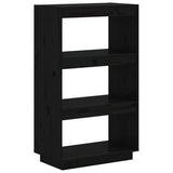 Vidaxl boekenkast kamerscherm 60x35x103 cm massief grenenhout zwart