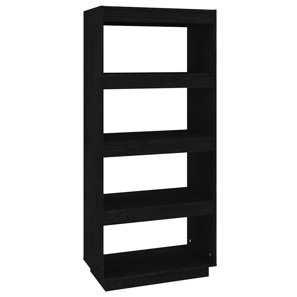 Vidaxl boekenkast kamerscherm 60x35x135 cm massief grenenhout zwart