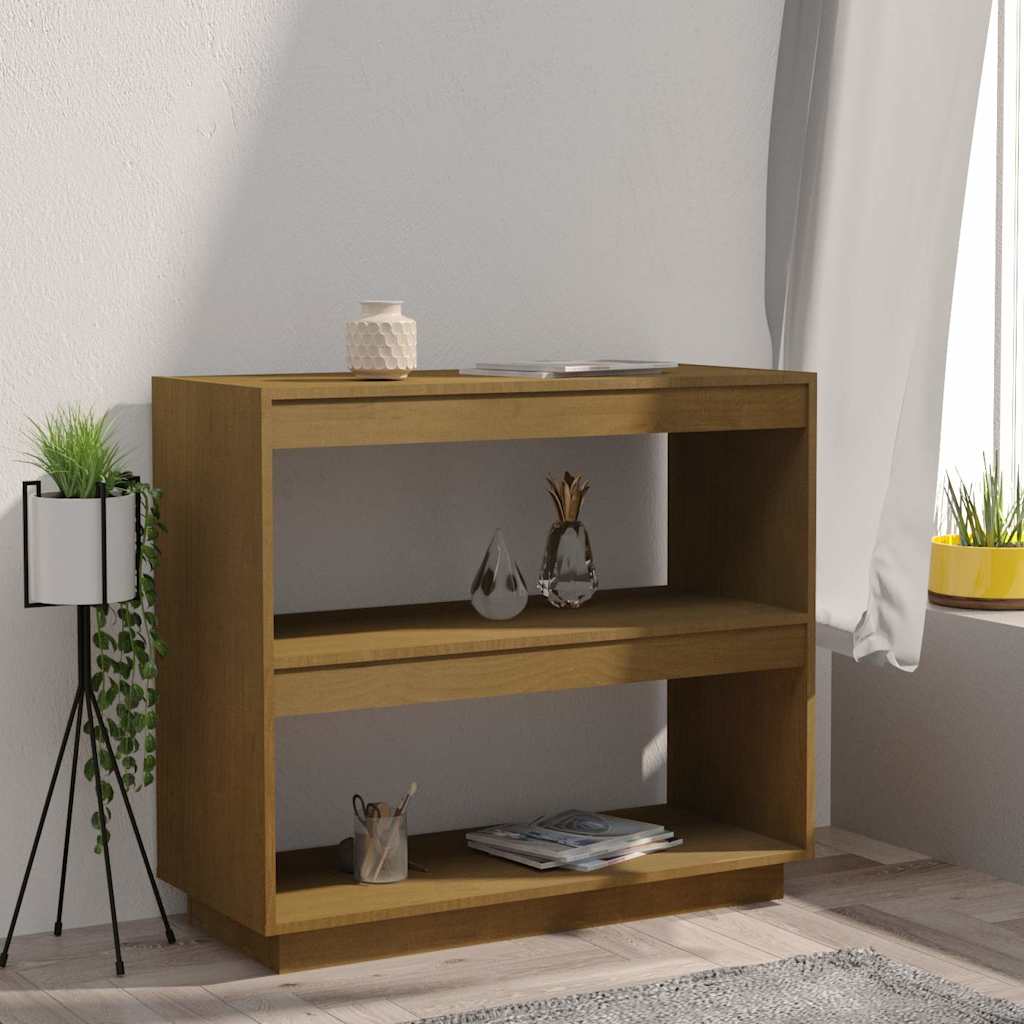 Vidaxl boekenkast 80x35x71 cm massief grenenhout honingbruin