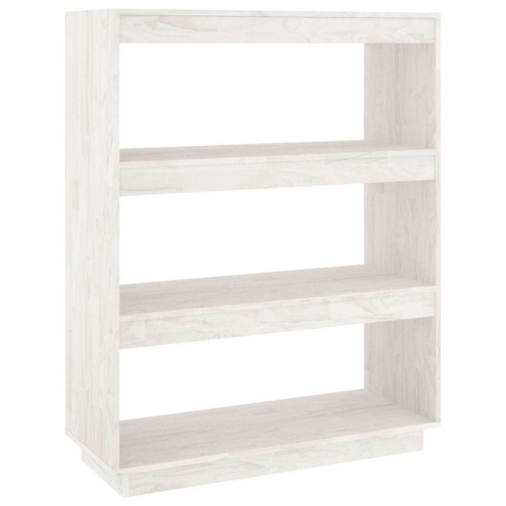 Vidaxl boekenkast kamerscherm 80x35x103 cm massief grenenhout wit