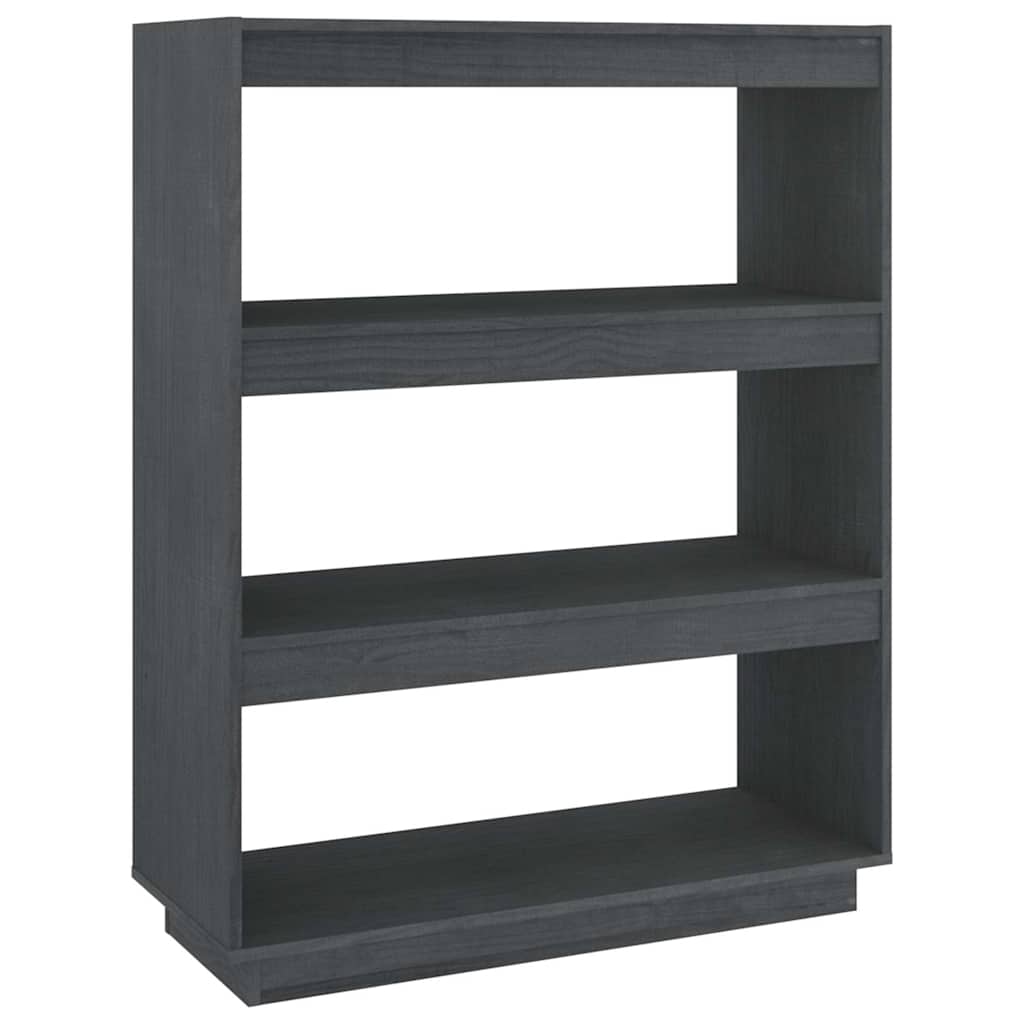 Vidaxl boekenkast kamerscherm 80x35x103 cm massief grenenhout grijs