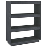 Vidaxl boekenkast kamerscherm 80x35x103 cm massief grenenhout grijs