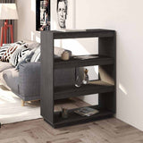 Vidaxl boekenkast kamerscherm 80x35x103 cm massief grenenhout grijs