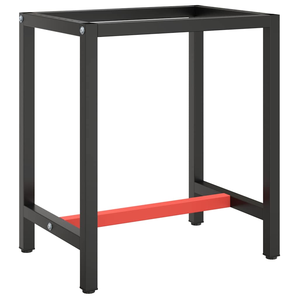 Vidaxl werkbankframe 70x50x79 cm metaal matzwart en matrood