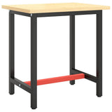 Vidaxl werkbankframe 70x50x79 cm metaal matzwart en matrood