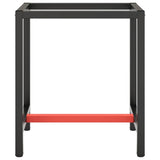 Vidaxl werkbankframe 70x50x79 cm metaal matzwart en matrood