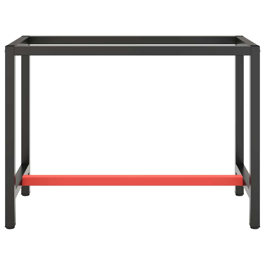 Vidaxl werkbankframe 110x50x79 cm metaal matzwart en matrood