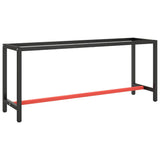 Vidaxl werkbankframe 190x50x79 cm metaal matzwart en matrood