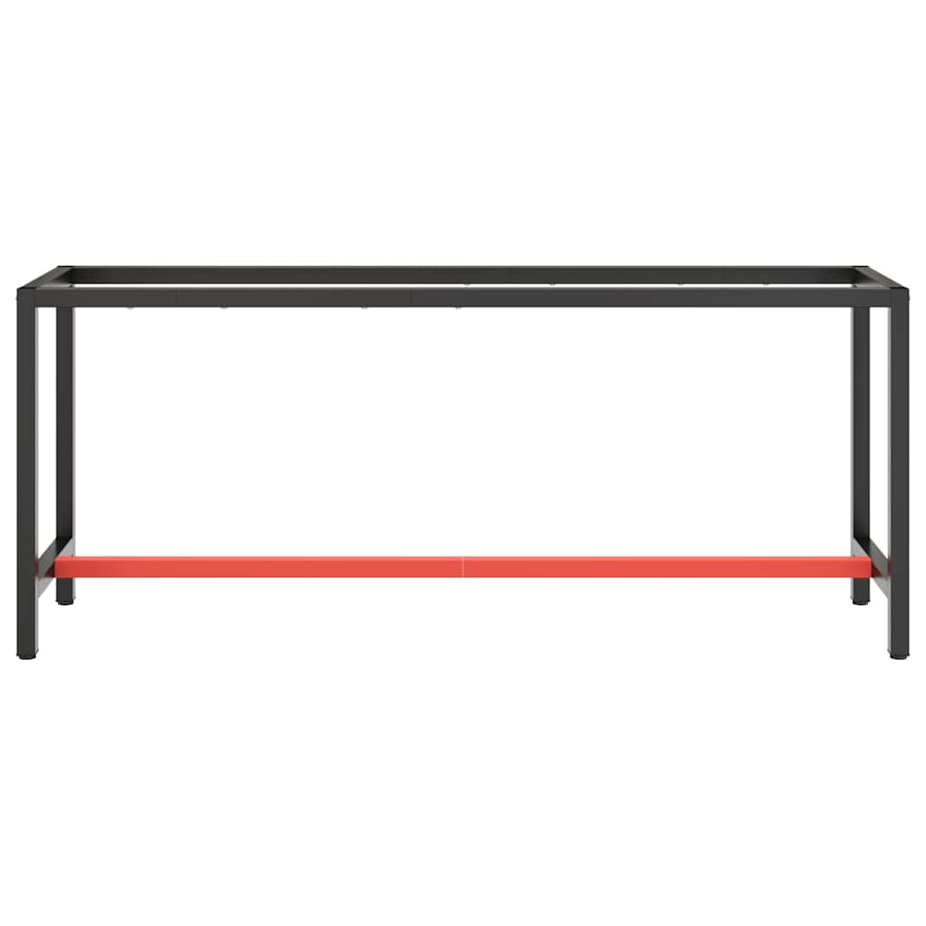 Vidaxl werkbankframe 190x50x79 cm metaal matzwart en matrood
