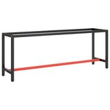 Vidaxl werkbankframe 210x50x79 cm metaal matzwart en matrood