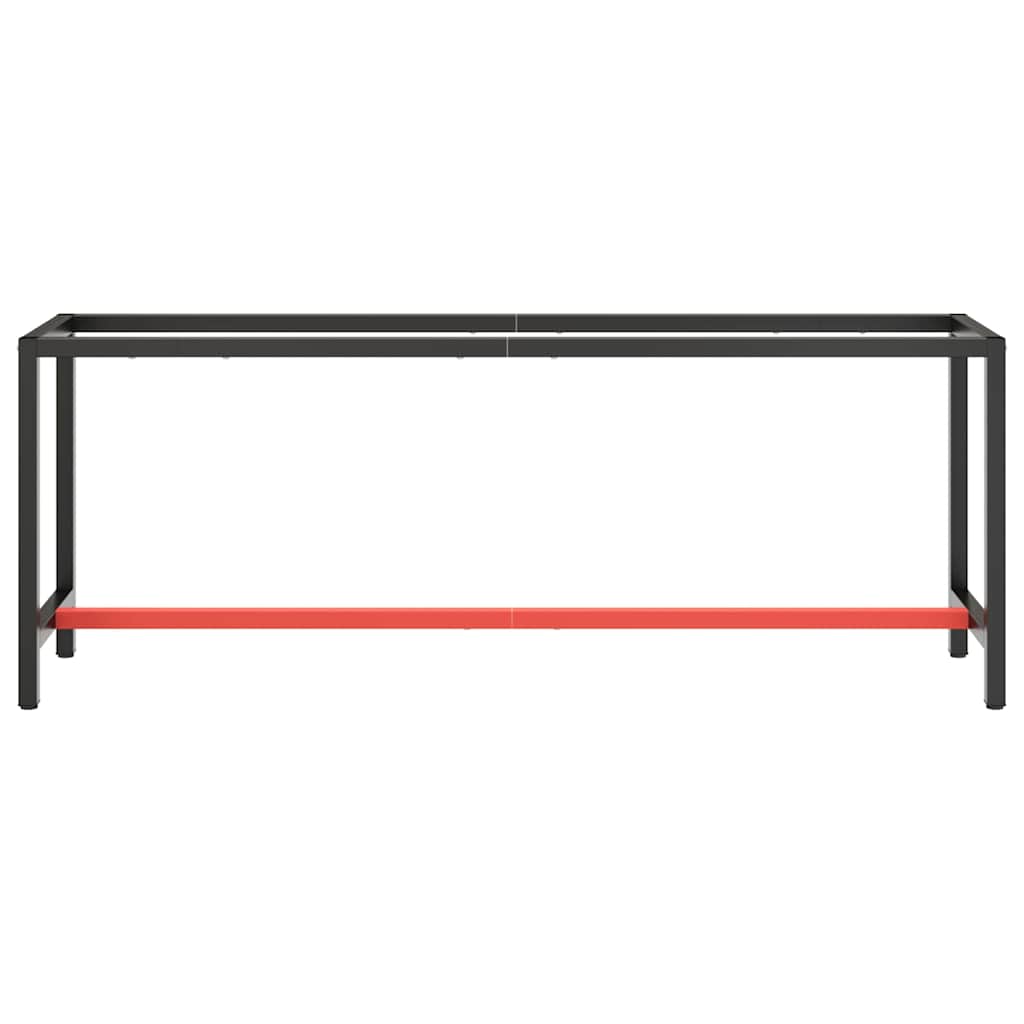 Vidaxl werkbankframe 210x50x79 cm metaal matzwart en matrood