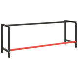 Vidaxl werkbankframe 220x57x79 cm metaal matzwart en matrood