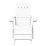 Vidaxl tuinstoel adirondack met voetenbank hdpe wit