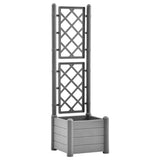 Planteur Vidaxl avec latwerk 43x43x142 cm pp en pierre gris
