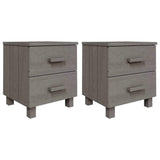 Vidaxl nachtkastjes hamar 2 st 40x35x44,5 cm grenenhout lichtgrijs