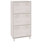 Armoire à chaussures vidaxl hamar 59.5x35x117 cm en pin massif blanc
