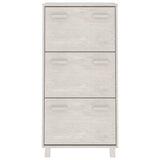 Armoire à chaussures vidaxl hamar 59.5x35x117 cm en pin massif blanc