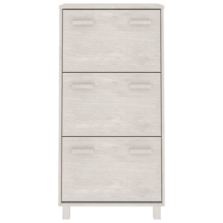 Armoire à chaussures vidaxl hamar 59.5x35x117 cm en pin massif blanc