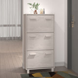 Armoire à chaussures vidaxl hamar 59.5x35x117 cm en pin massif blanc