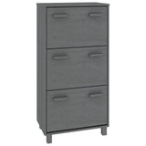 Armoire à chaussures vidaxl hamar 59.5x35x117 cm en bois de pin gris foncé