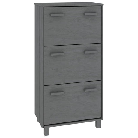 Armoire à chaussures vidaxl hamar 59.5x35x117 cm en bois de pin gris foncé