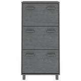Armoire à chaussures vidaxl hamar 59.5x35x117 cm en bois de pin gris foncé