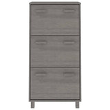 Armoire à chaussures vidaxl hamar 59.5x35x117 cm en pin massif gris clair