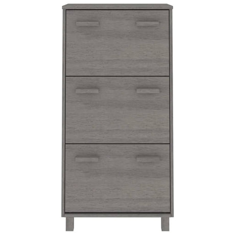 Armoire à chaussures vidaxl hamar 59.5x35x117 cm en pin massif gris clair
