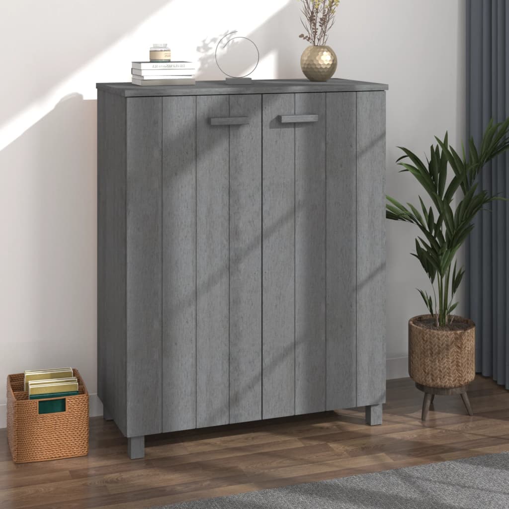 Armoire à chaussures vidaxl hamar 85x40x108 cm pin massif gris foncé