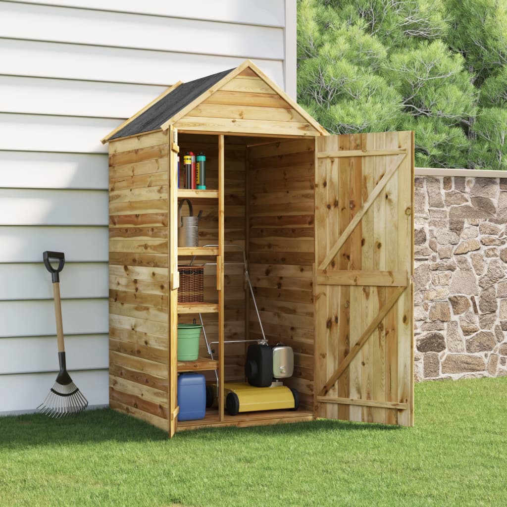 Vidaxl Garden Shed With Door 107x107x220 cm impregnert furu