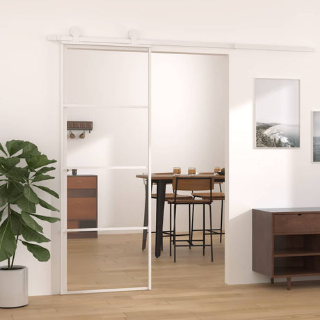 Vidaxx porte coulissante 76x205 cm verre ESG et aluminium blanc