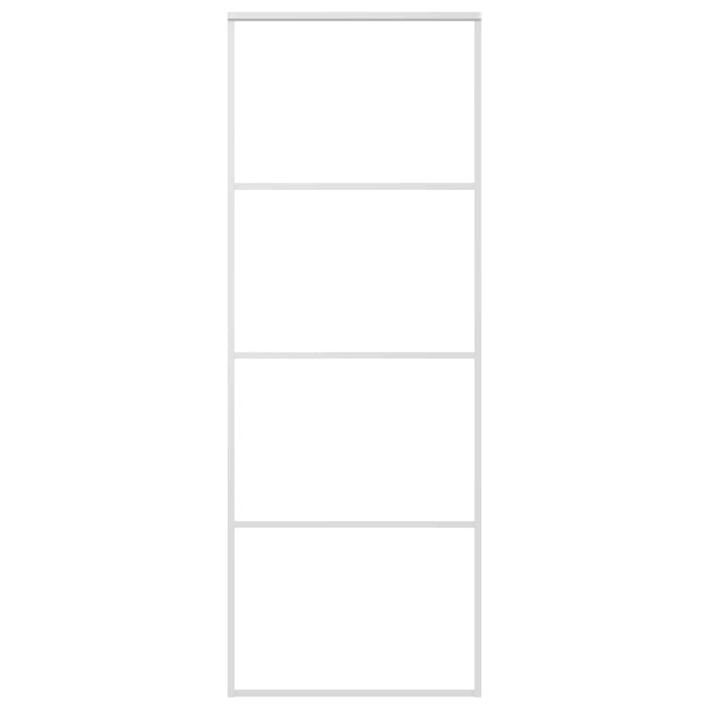 Vidaxl Sliding Porte 76x205 cm Verre ESG mate et aluminium blanc
