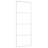 Vidaxl Sliding Porte 76x205 cm Verre ESG mate et aluminium blanc