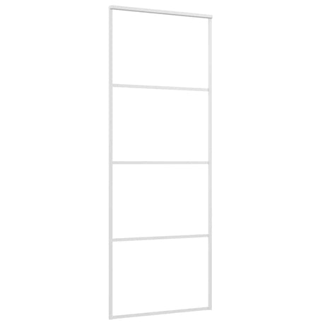 Vidaxl Sliding Porte 76x205 cm Verre ESG mate et aluminium blanc