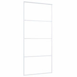 Vidaxl Porte coulissante 90x205 cm Verre ESG et aluminium blanc