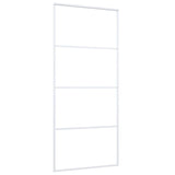 Puerta corredera de Vidaxl 90x205 cm de vidrio ESG mate y aluminio blanco