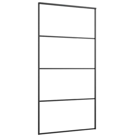 Vidaxl Porte coulissante 102.5x205 cm Verre ESG mate et aluminium noir