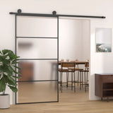 Vidaxl Porte coulissante 102.5x205 cm Verre ESG mate et aluminium noir