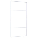 Puerta corredera de Vidaxl 102.5x205 cm de vidrio ESG y blanco de aluminio