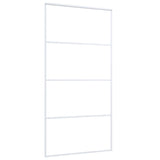 Puerta corredera de Vidaxl 102.5x205 cm de vidrio ESG mate y aluminio blanco