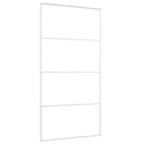 Vidaxl Porte coulissante 102.5x205 cm Verre ESG mate et aluminium blanc