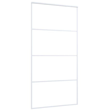 Vidaxl Porte coulissante 102.5x205 cm Verre ESG mate et aluminium blanc