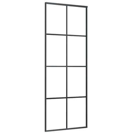 Vidaxl Porte coulissante 76x205 cm Verre ESG et noir en aluminium