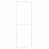 Vidaxl Porte coulissante 76x205 cm Verre ESG et aluminium blanc
