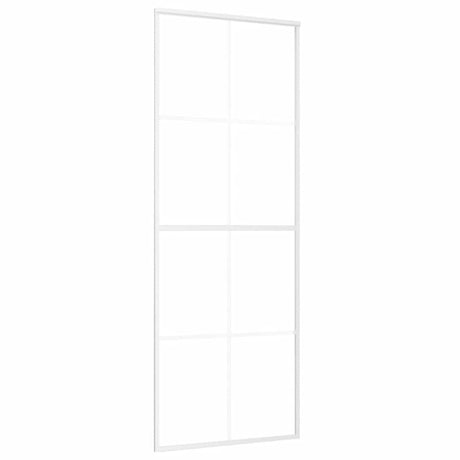 Vidaxl Porte coulissante 76x205 cm Verre ESG et aluminium blanc