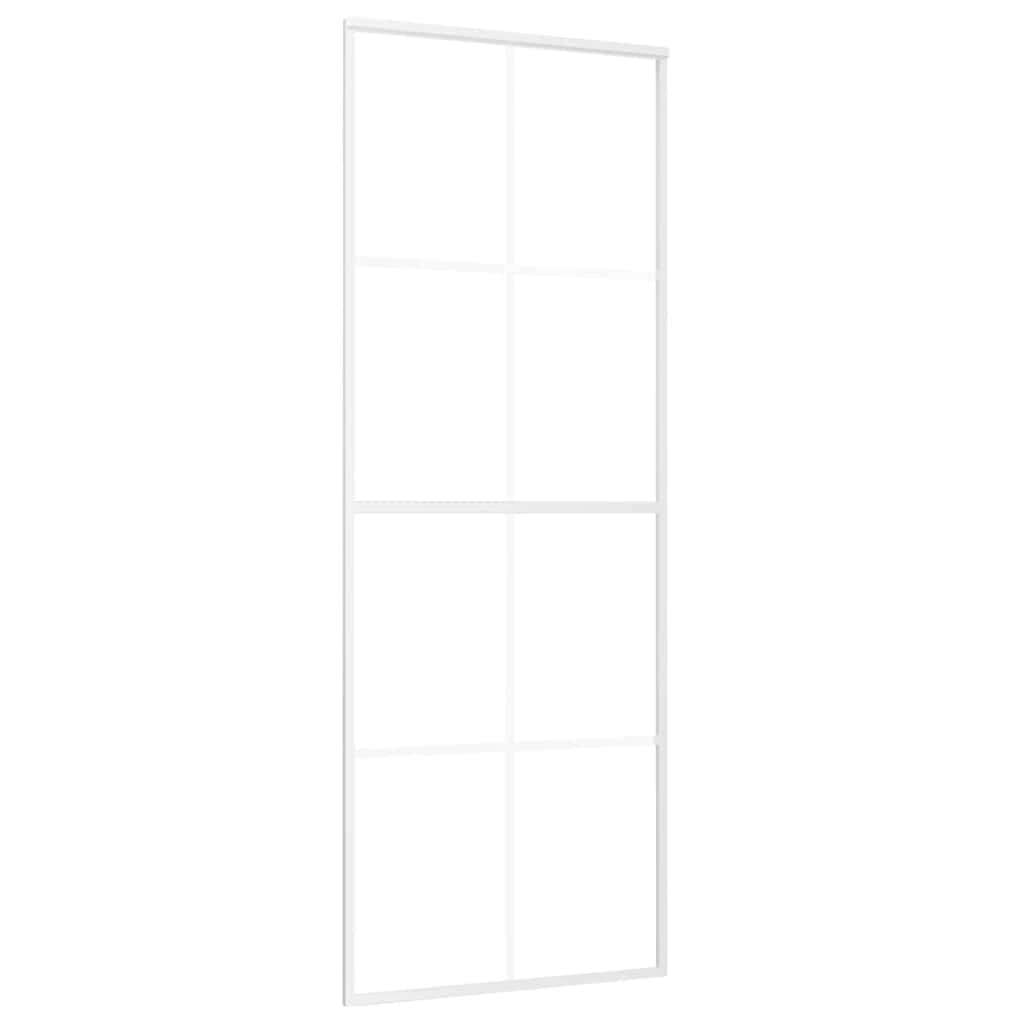 Vidaxl Sliding Porte 76x205 cm Verre ESG mate et aluminium blanc