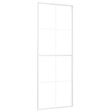 Vidaxl Sliding Porte 76x205 cm Verre ESG mate et aluminium blanc