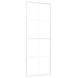 Vidaxl schuifdeur 76x205 cm mat esg-glas en aluminium wit